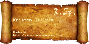 Kriston Szilvia névjegykártya