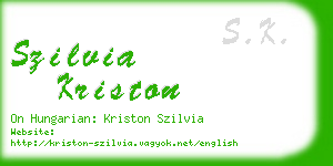 szilvia kriston business card